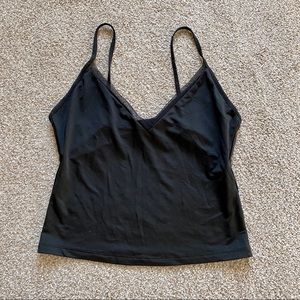 Zara Black Satin Crop Tank
